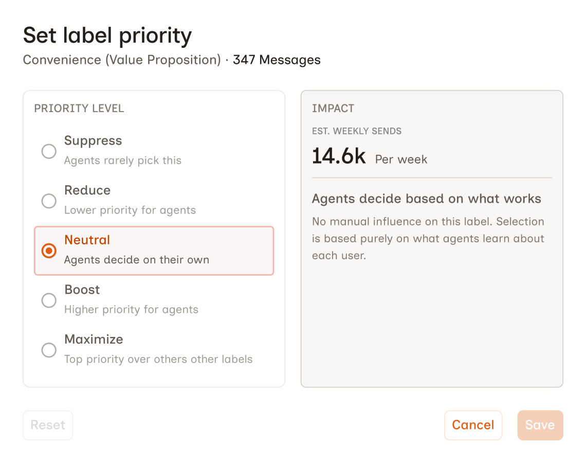 Label Priority preview